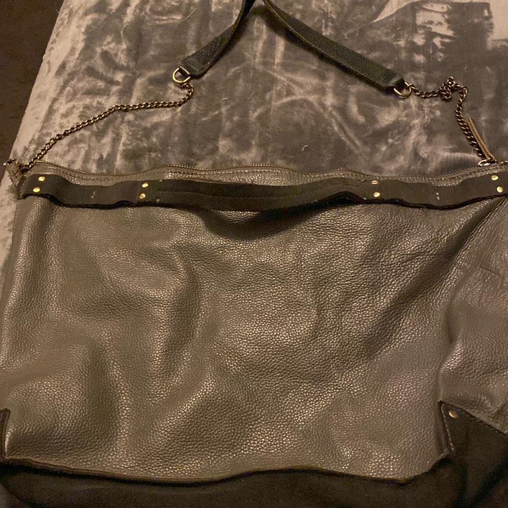 Gray & black cross body bag